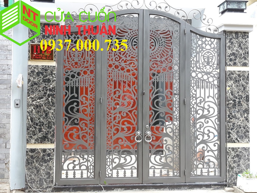 Mẫu cửa cổng sắt cắt CNC đẹp, đơn giản tại ninh thuận